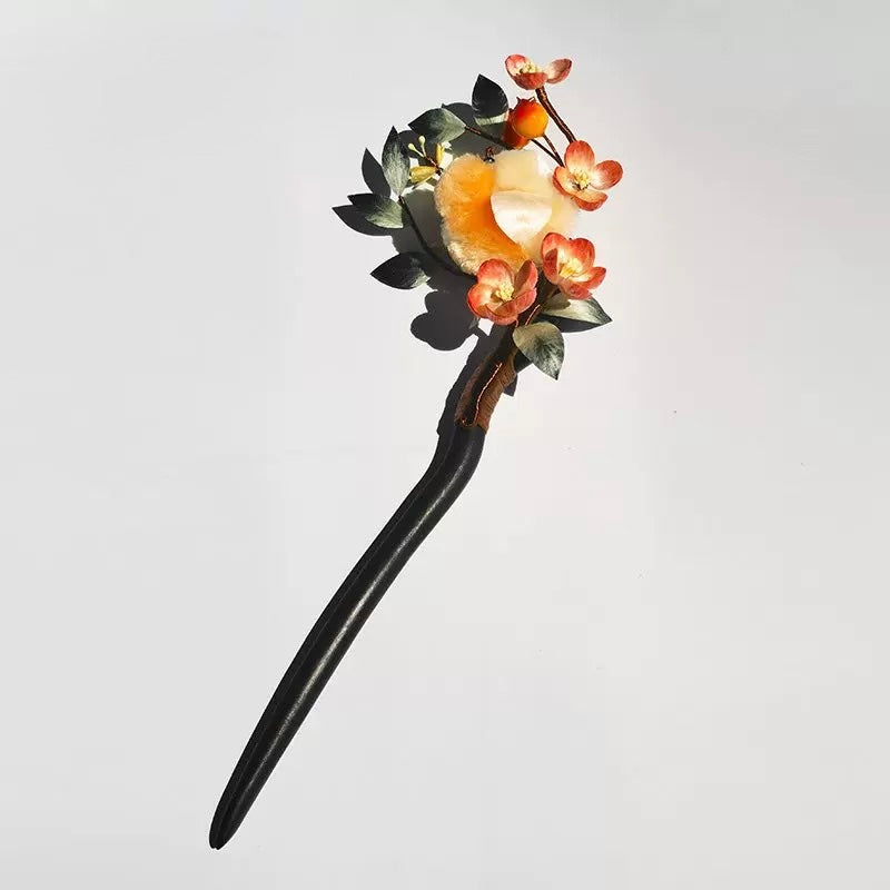Sunbird's Glade Hairpin — Amber & Jade