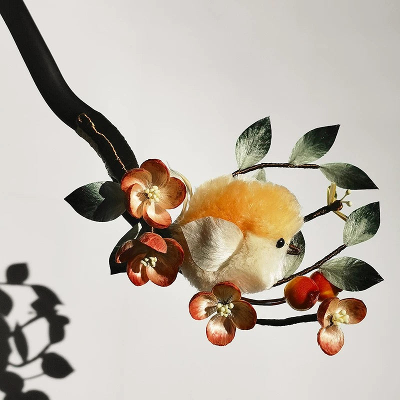 Sunbird's Glade Hairpin — Amber & Jade