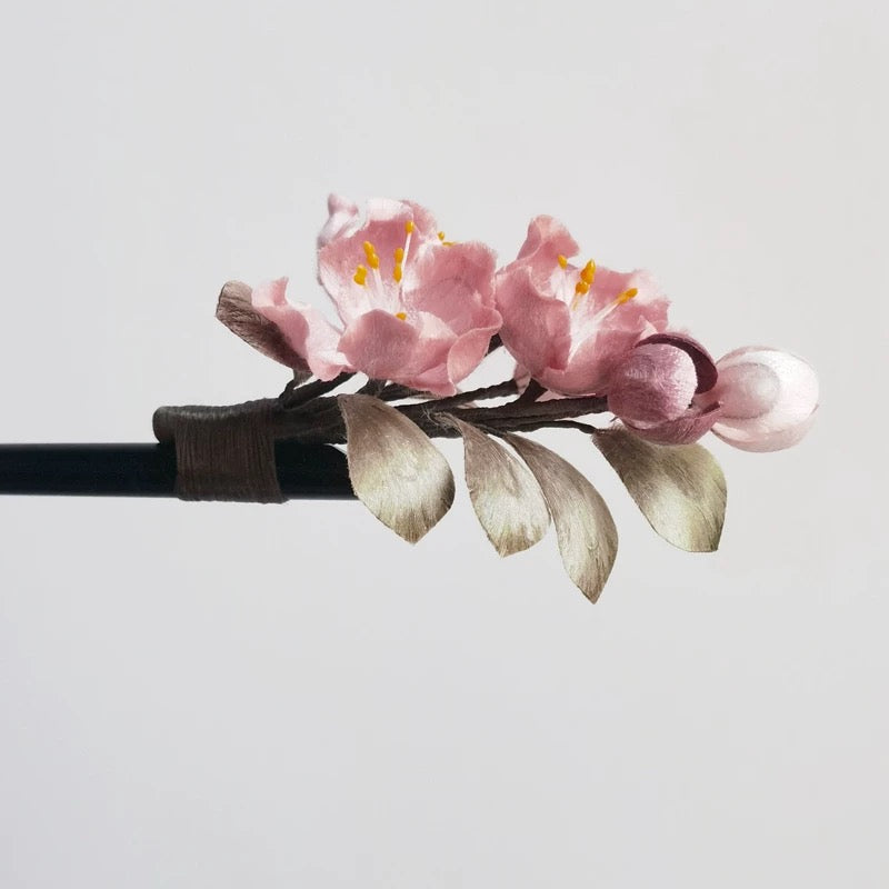 Crabapple Blossom Hairpin — Spring Whisper